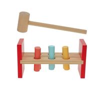 Banco para martillos Infantil, en Madera de Pino, con 6 Palos y 1 Martillo 22x7,7x11,5cm