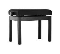 Banco para Piano GEWA Student: Madera Maciza, tapizado de Cuero sintético, Ajuste de Altura Suave de 48 a 57 cm, Estructura Estable, Negro Mate