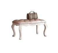 Banco para sala de estar y dormitorio Banco de cabecera de dormitorio europeo Vintage, taburete de noche de lujo ligero de cuero, taburete for sofá, Banco de zapatos for el hogar Banco al final de la
