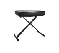 GEWA Banco para teclado ajustable 4 posiciones asiento 60x30 cm cuero sintético acolchado 7 cm Negro