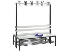 Banco para vestuarios BASIC, por ambos lados C+P, listones de plástico