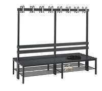 Banco para vestuarios BASIC, por ambos lados C+P, listones de plástico