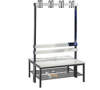 Banco para vestuarios BASIC, por ambos lados C+P, listones de plástico