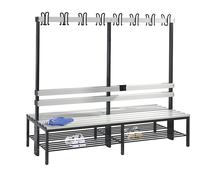 Banco para vestuarios BASIC, por ambos lados C+P, listones de plástico