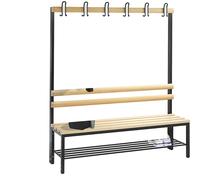 Banco para vestuarios BASIC, por un solo lado C+P, listones de madera de haya