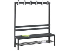 Banco para vestuarios BASIC, por un solo lado C+P, listones de plástico