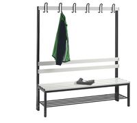 Banco para vestuarios BASIC, por un solo lado C+P, listones de plástico