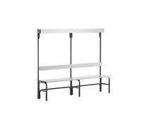 Banco para vestuarios con listones de aluminio Sypro, H x P 1650 x 375 mm, por un lado
