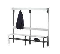 Banco para vestuarios con listones de aluminio Sypro, H x P 1650 x 375 mm, por un lado