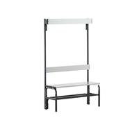 Banco para vestuarios con listones de aluminio Sypro, H x P 1650 x 375 mm, por un lado