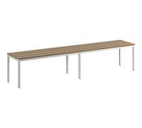 Banco para vestuarios, por un solo lado eurokraft basic, listones de madera de haya