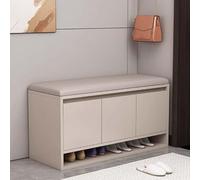 Banco para zapatos con asiento abatido, nizer de entrada de MDF, estantes ajustables para pasillo y dormitorio, reposapiés Slish de 100 cm y Sto Solut