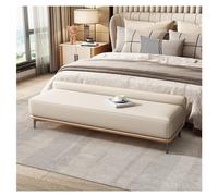 Banco Pequeño Para Dormitorio, Banco De Almacenaje, Banco Moderno Para Entrada, Banco Junto A La Cama, Otomana Tapizada En Piel, Banco Otomano Con Patas Metálicas, Banco Para El Pie De La Cama, Beige