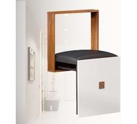 Banco Plegable De Entrada para Montaje En Pared, Superficie De Asiento Acolchada con Estructura De Aspecto De Madera, Silla Plegable Fijada A La Pared para Uso Doméstico En Pasillos. C