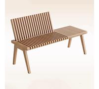 Banco plegable de madera maciza con respaldo para mesa de comedor de cocina de 55.1 pulgadas de largo y diseño elegante disponible en acabado negro marrón y madera natural