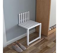 Banco plegable de madera para zapatos, montado en la pared, 35 cm de alto, diseño hueco creativo, asiento para entrada y baño, capacidad de carga de 150 kg, solución de almacenamiento que ahorra