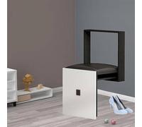 Banco Plegable De Pared, Silla De Pared Tapizada con Cojín Y Borde Efecto Madera, Mueble Práctico De Pared para El Pasillo De Entrada del Hogar. B