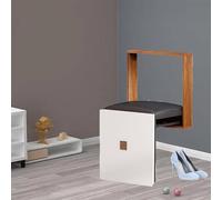 Banco Plegable De Pared, Silla De Pared Tapizada con Cojín Y Borde Efecto Madera, Mueble Práctico De Pared para El Pasillo De Entrada del Hogar. A