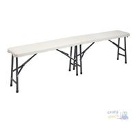 Banco Plegable En HDPE Happy Hour Color Blanco Cm 183x28xH 45