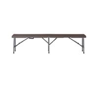 [en.casa] Juego de 2 Bancos Plegables Lillestrøm 4 Plazas Banco de Jardín Exterior Interior Festival Camping Estable con 6 Patas Transporte Fácil Metal y Plástico 180x25x43cm - Marrón Oscuro