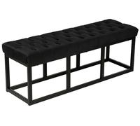 Banco polson terciopelo negro negro 37x120x42 cm