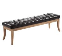 CLP Taburete Pie De Cama Ramses En Simil Cuero | Banqueta Altura De Asiento: 46 cm | Banco De Entrada con Base En Madera Clara Antigua I Color:, Color:marrón, Tamaño:150 cm