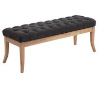 CLP Taburete Pie De Cama Ramses En Tela | Banqueta Altura De Asiento: 46 cm | Banco De Entrada con Base En Madera Clara Antigua I Color:, Color:Gris Oscuro, Tamaño:120 cm