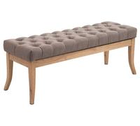 CLP Taburete Pie De Cama Ramses En Tela | Banqueta Altura De Asiento: 46 cm | Banco De Entrada con Base En Madera Clara Antigua I Color:, Color:Gris Pardo, Tamaño:120 cm