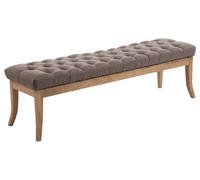 CLP Taburete Pie De Cama Ramses En Tela | Banqueta Altura De Asiento: 46 cm | Banco De Entrada con Base En Madera Clara Antigua I Color:, Color:Gris Pardo, Tamaño:150 cm