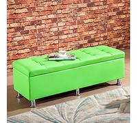 Banco rectangular de almacenamiento para entrada moderno, banco tapizado de piel sintética, reposapiés otomano, baúl de juguetes para sala de estar y dormitorio, 100 x 40 x 40 cm (39 pulgadas)