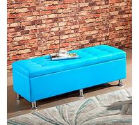Banco rectangular de almacenamiento tapizado de piel sintética para zapatos, moderno otomano, reposapiés para sala de estar y dormitorio, 100 x 40 x 40 cm