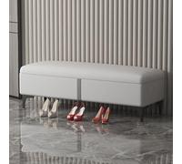 Banco rectangular de cuero otomano de almacenamiento multifuncional para interiores, reposapiés y puf de 100 x 40 x 40 cm, elegante contenedor para decoración del hogar