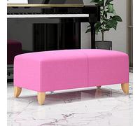 Banco rectangular de lino y algodón, resistente y ahorrador de espacio, banco de entrada con asiento acolchado, banco de pie de cama, taburete moderno con acento (rosa, 39 x 16 x 16 pulgadas)