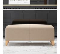 Banco rectangular de lino y algodón, resistente y ahorrador de espacio, banco de entrada con asiento acolchado, banco de pie de cama, taburete moderno con acento (beige, 24 x 16 x 16 pulgadas)