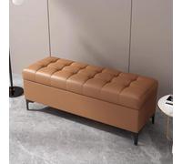 Banco rectangular tapizado de almacenamiento con reposapiés, otomana que ahorra espacio para dormitorio, sala de estar, entrada, 60 x 40 x 43 cm, elegante mueble para el hogar, color gris