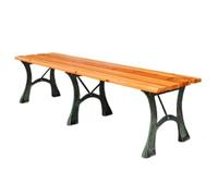 Banco resistente a la intemperie, asiento de jardín sin respaldo para 2 3 personas, silla de hierro forjado para parque, césped, patio, iglesia, 180 cm y piel elegante