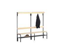 Banco-ropero con listones de colgadores Sypro, por 1 lado, 6 ganchos, 2000 mm