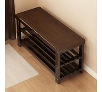 Banco rústico de almacenamiento de zapatos de madera maciza, organizador de entrada con asiento, 50 x 27 x 70 cm, marrón, elegante zapatero para pasillo y vestíbulo