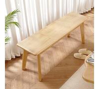 Banco rústico de madera de granja - Entrada delgada de 140 cm y asiento final de cama para comedor - Acabado de madera natural diseño que ahorra espacio, perfecto para espacios pequeños