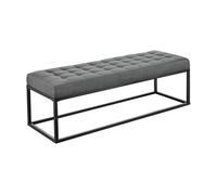 pro.tec Banco Tapizado Acolchado Taburete Pie de Cama Banqueta Pasillo Salón Dormitorio Tela/Metal/Espuma Fría 120 x 40 x 38 cm - Gris