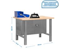 Banco trabajo 865x1200x750 SIMONWORK BT6 MDF CABINET 1200 GRIS/MADERA marca SIMONRACK