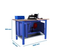 Banco trabajo 865x1800x750 SIMONWORK BT6 PRO LAMINATE CABINET 1800 AZUL/HAYA marca SIMONRACK