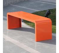 Banco sin Respaldo de Metal Para Exteriores Banco De Balcón Resistente Apto De Aluminio Fundido Al Aire Libre para Jardín, Porche, Parque, Balcón, Exterior(Orange,180*40*45cm/70.9*15.7*17.7in)