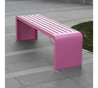 Banco sin Respaldo de Metal Para Exteriores Banco De Balcón Resistente Apto De Aluminio Fundido Al Aire Libre para Jardín, Porche, Parque, Balcón, Exterior(Pink,100*40*45cm/39.4*15.7*17.7in)
