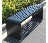 Banco Sin Respaldo Para Jardín, Banco De Acero Para Interior Y Exterior, Para Jardín, Porche, Parque, Balcón, Exterior(Black,220cm/86.6in)