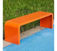 Banco Sin Respaldo Para Jardín, Banco De Acero Para Interior Y Exterior, Para Jardín, Porche, Parque, Balcón, Exterior(Orange,220cm/86.6in)