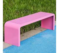 Banco Sin Respaldo Para Jardín, Banco De Acero Para Interior Y Exterior, Para Jardín, Porche, Parque, Balcón, Exterior(Pink,220cm/86.6in)