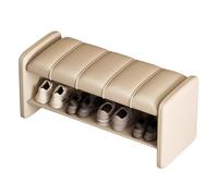 Banco tapizado de almacenamiento de zapatos para entrada y final de cama, elegante zapatero de piel sintética, organizador de muebles moderno para zapatos y accesorios