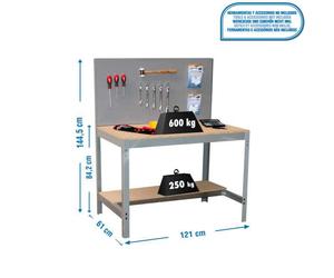 Banco trabajo 1445x1210x610 SIMONWORK BT2 1200 GRIS/MADERA marca SIMONRACK