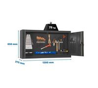 Simon Rack Armario para Herramientas, Caja Herramientas Metalica, 650x1200x275 mm, Incluye Llave, Antracita - Cabinet Tool